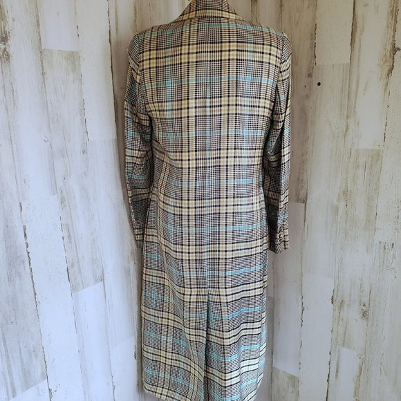 NWOT EACH X OTHER LONG PLAID DUSTER COAT - Picture 6 of 10